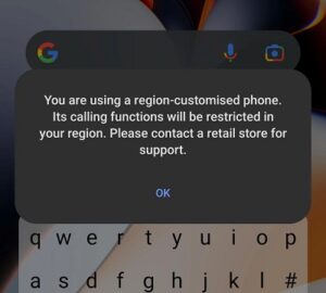 Realme Region Locked device