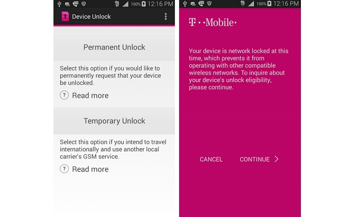 unlock T-Mobile or metro LG K40 .